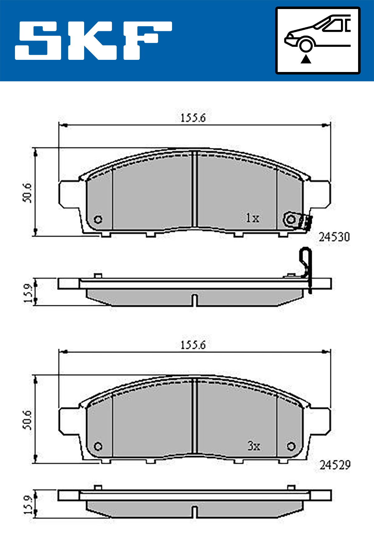 Set placute frana,frana disc VKBP 80331 A SKF